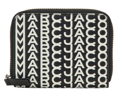 Marc Jacobs Monogram Small Zipped Wallet, Leather, Blk/White, MIV, 3*
